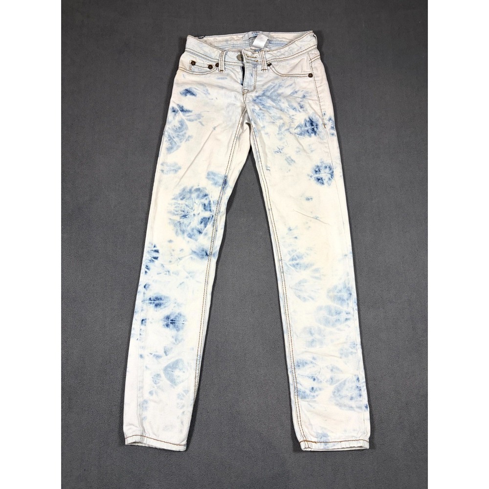 Piper & Blue Jeans Womens 26W Light Blue Tie Dye Denim Skinny Leg Y2k Streetwear